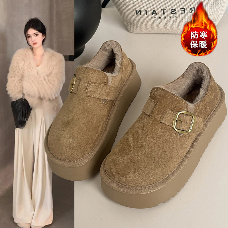 厚底加绒全包勃肯鞋女春秋2026新款一脚蹬豆豆棉鞋博肯鞋保0115w,女鞋,勃肯鞋/软木鞋,淘宝优惠券,粉丝福利购,淘宝优惠卷