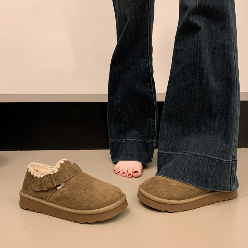 平底全包勃肯鞋女春秋2026新款加绒加厚豆豆鞋保暖靴一脚蹬0115w,女鞋,勃肯鞋/软木鞋,淘宝优惠券,粉丝福利购,淘宝优惠卷