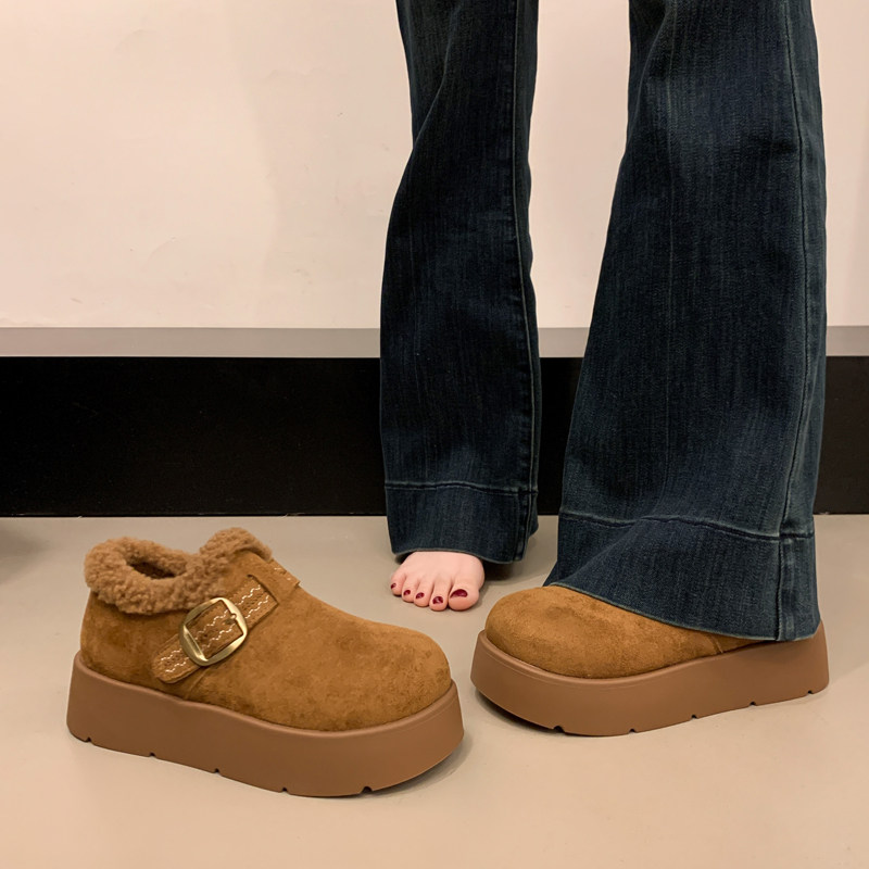 厚底加绒豆豆勃肯鞋女2026新款春秋一脚蹬保暖棉鞋靴0115w,女鞋,勃肯鞋/软木鞋,淘宝优惠券,粉丝福利购,淘宝优惠卷