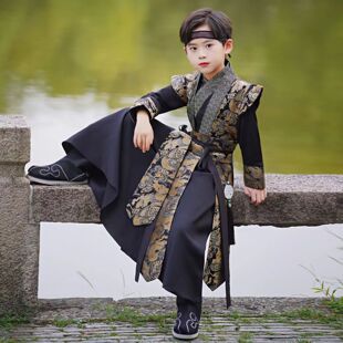 新儿童中国风唐装童装汉服男童飞鱼服拜年服明制锦衣卫国学演出服