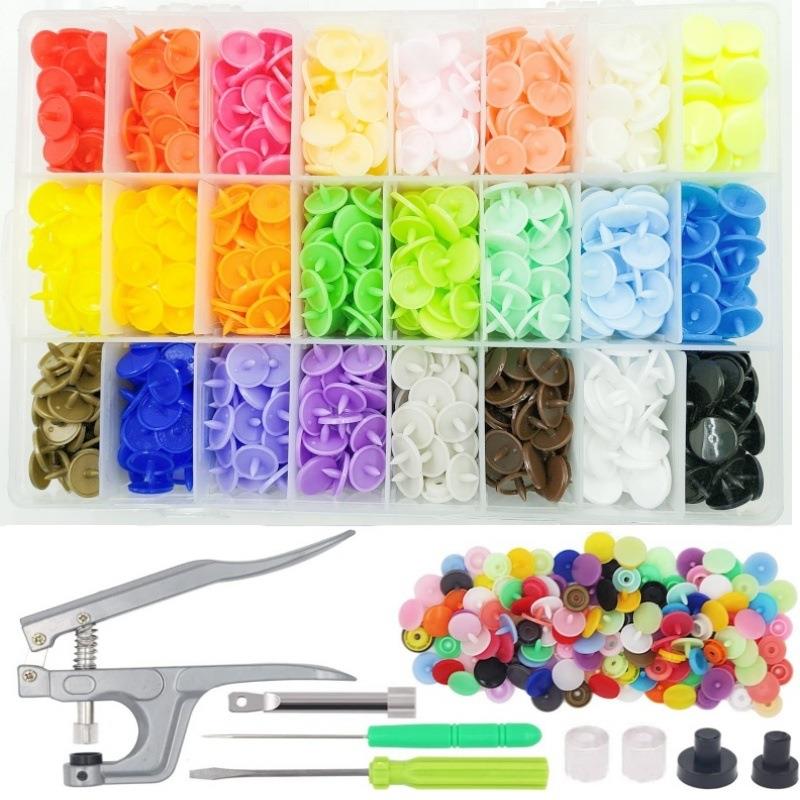 彩色T5树脂四合扣塑料按扣儿童安装工具彩色扣子免缝钉扣树脂纽扣