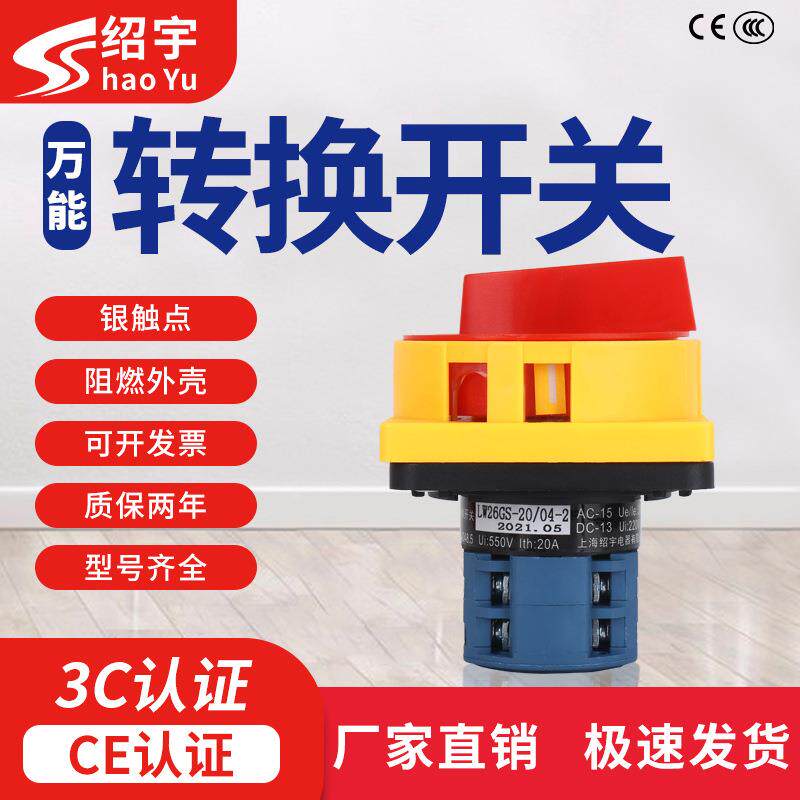 绍宇LW26GS-20/04-2挂锁万能转换开关电源切断旋转组合开关