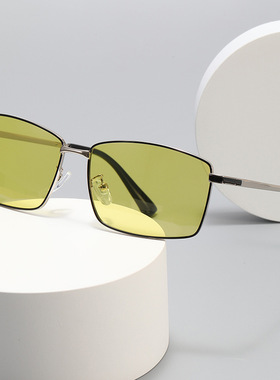 金属方形男士防远光灯变色防蓝光偏光太阳镜开车遮阳墨镜钓鱼眼镜