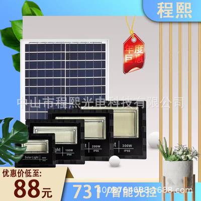 程熙新款太阳能投光灯 solar light 户外防水带爆闪警示太阳能灯