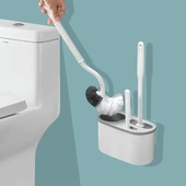 马桶刷家用无死角卫生间免打孔硅胶清洗神器挂墙式 厕所刷子 壁挂式