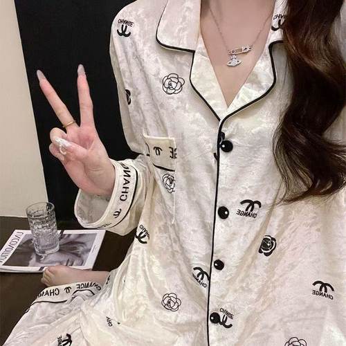 秋冬季加绒加厚保暖小香风家居服金丝绒睡衣套装长袖长裤两件套