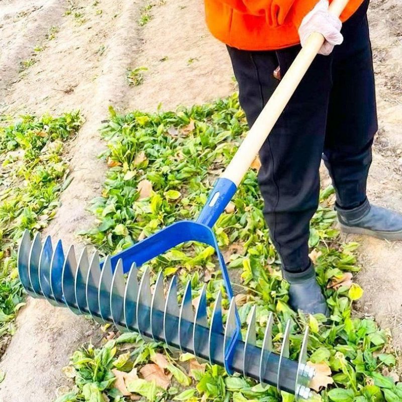 枯耙子加厚落叶耙除松土园艺工具坪多齿钉耙农用搂茅耙