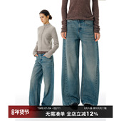 男女同款 美式 复古渐变牛仔裤 CountryMoment 秋冬宽松阔腿长裤