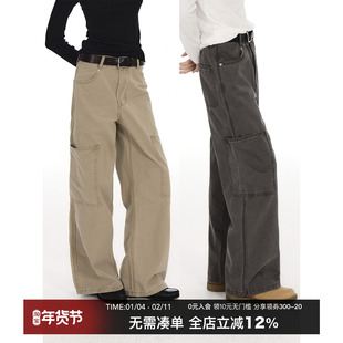 CountryMoment【男女同款】美式直筒牛仔裤工装裤卡其色休闲长裤