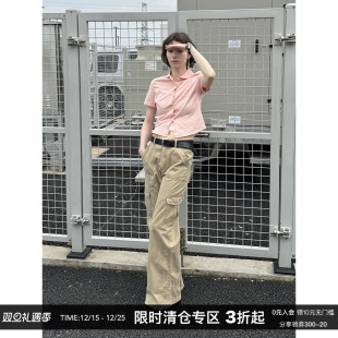 斜纹高密棉美式 女显瘦短款 娃娃领修身 衬衫 衬衣 短袖 CountryMoment