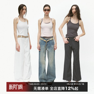 CountryMoment T恤 300G重磅后工字吊带背心女外穿春夏内搭打底衫