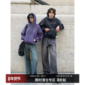 CountryMoment 400G重磅手工做旧美式 复古Cleanfit连帽短卫衣男女