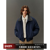 CountryMoment 羽绒服男女 复古撞色摇粒绒领短款 90白鸭绒 美式