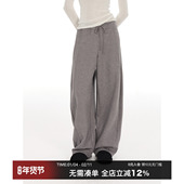 子女秋冬宽松运动休闲弯刀卫裤 CountryMoment羊毛混纺 毛呢香蕉裤