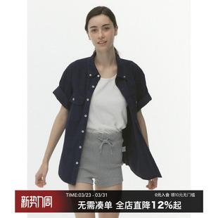 衬衫 复古休闲牛仔短袖 夏上衣 精梳棉砂洗衬衣男美式 CountryMoment