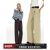 CountryMoment 秋 复古直筒梭织牛仔裤 男女同款 腰头分割线美式