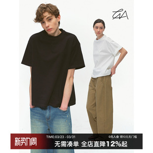 女打底衫 休闲打底短袖 230G纯棉基础宽松T恤男美式 CountryMoment