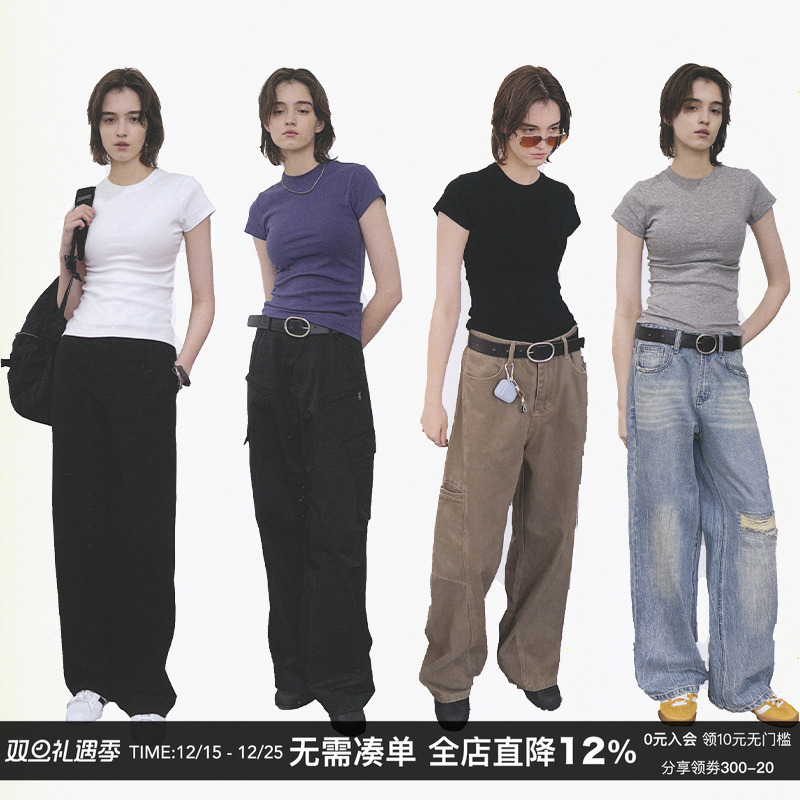 CountryMoment纯色修身短袖T恤