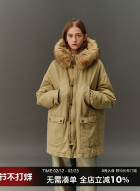 countrymoment冬季工装棉袄男女派克棉服加厚保暖棉衣外套长款