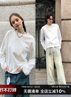 CountryMoment  24SS美式Cleanfit纯色休闲长袖T恤男女内搭打底衫