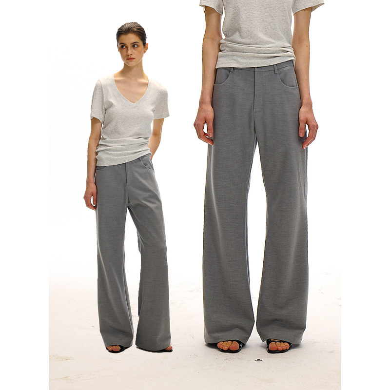 CountryMoment 【垂感不易皱】TR混纺微喇西装裤女修身显瘦休闲裤