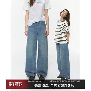 CountryMoment 直筒宽松牛仔裤男夏美式复古休闲阔腿裤女cleanfit