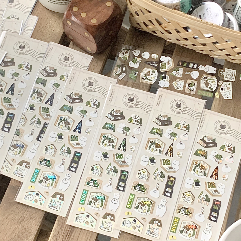 布几岛韩国授权mewmewbeam长条贴纸手账素材创意可爱装饰2025新品