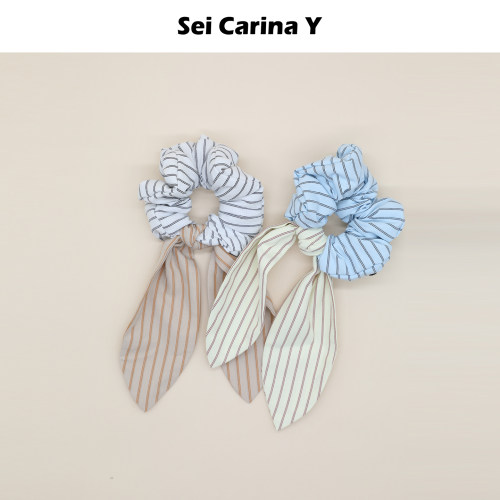 SeiCarinaY条纹撞色蝴蝶结发圈