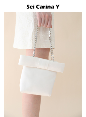 Sei Carina Ysummer princess蝴蝶结中号公主包女缎面加厚款手提