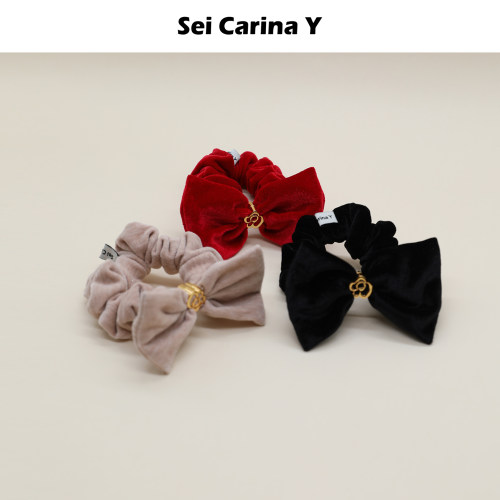 SeiCarinaY手工丝绒花朵扣发圈
