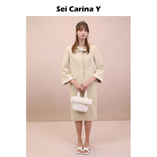 SeiCarinaY毛呢斗篷套装大衣