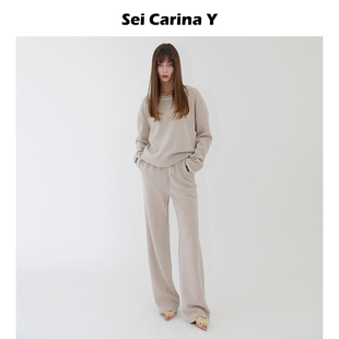 7折 Carina Sei 宽松休闲卫衣 Y流苏卫衣套装 落肩上衣女春秋新款