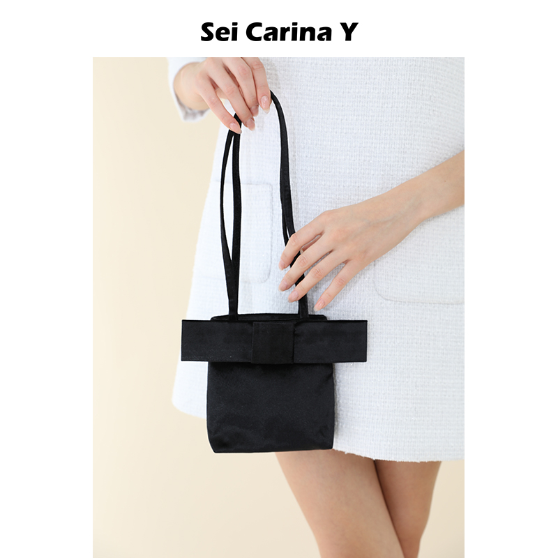 SeiCarinaY蝴蝶结装饰手提包