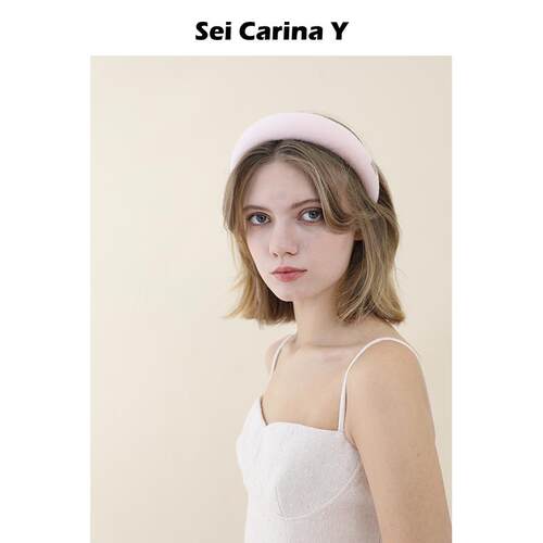 Sei Carina Y绒面宽版发箍女秋冬新款外出头顶发饰高级感头箍
