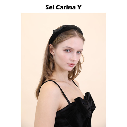 SeiCarinaY黑色经典蝴蝶结发箍