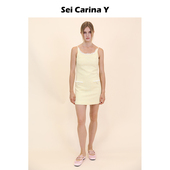 Carina Y流苏花边口袋吊带裙时尚 百搭短裙女修身 Sei 背心裙新款