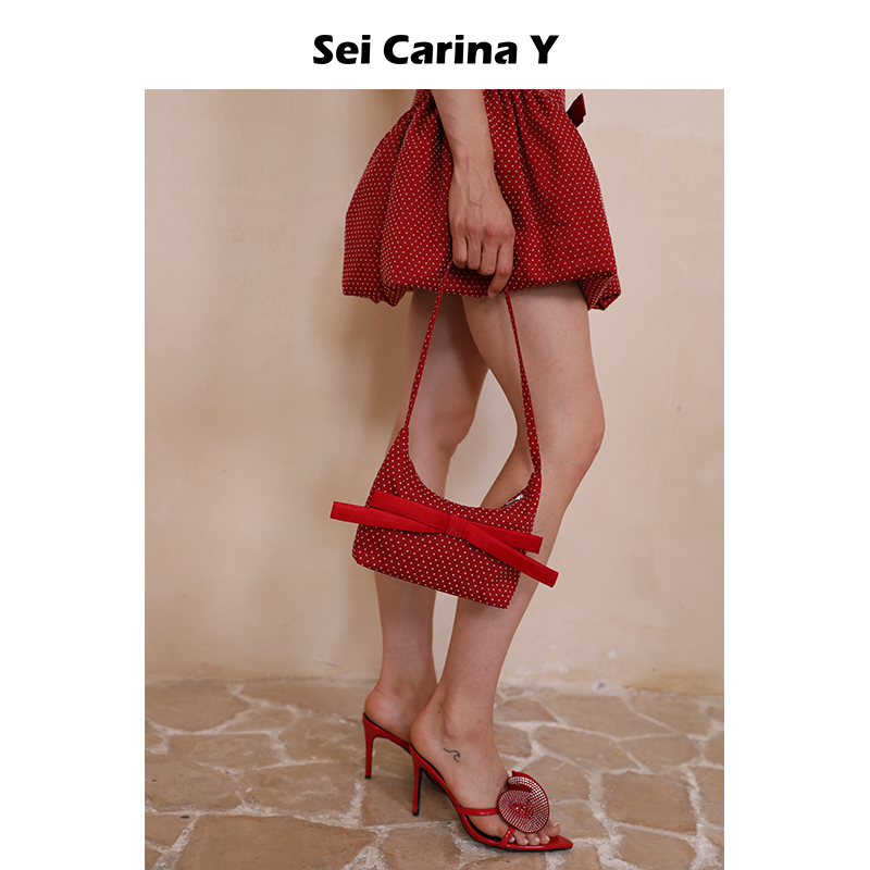 SeiCarinaY波点蝴蝶结腋下包