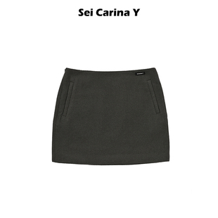 短裙女 Sei Carina Y复古亮丝毛呢包臀半身裙秋冬高级感新款 修身
