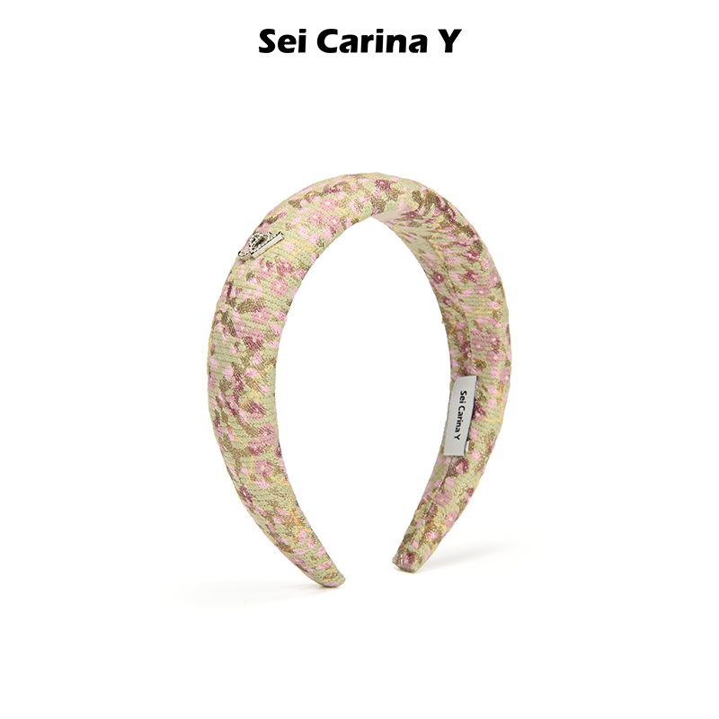 SeiCarinaY棕色小碎花logo发箍