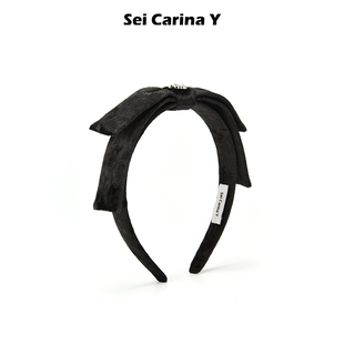 Y丝绒经典 蝴蝶结发箍外出头顶发饰高颅顶头箍小众设计 Carina Sei