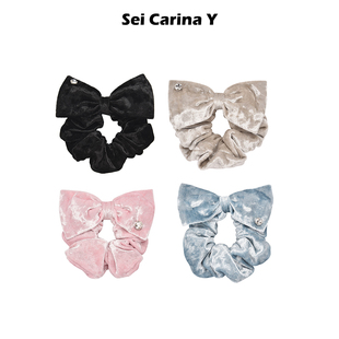 简约气质头绳扎头发饰好看百搭 Y蝴蝶结丝绒发圈女新款 Sei Carina