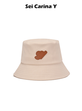 [7折]Sei Carina Y皮质标素色渔夫帽子女遮阳防晒盆帽时尚百搭