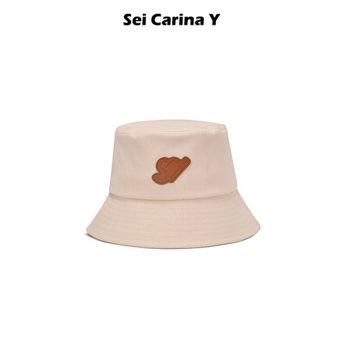 SeiCarinaY皮质标素色渔夫帽