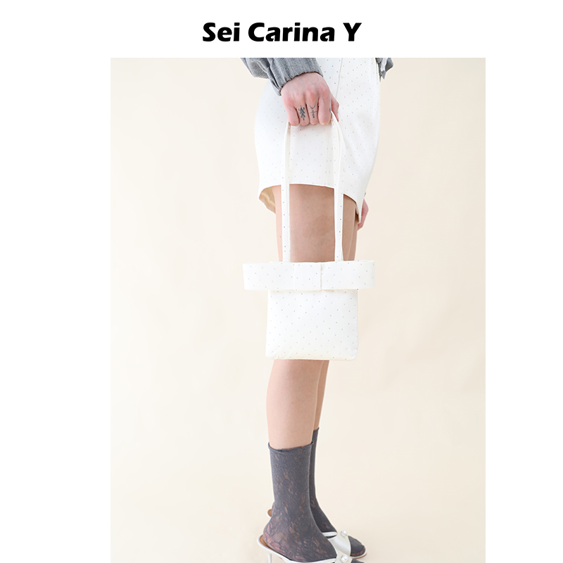 SeiCarinaY烫钻缎面单肩公主包