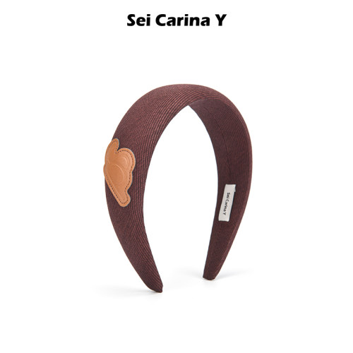 SeiCarinaY红棕色皮质logo发箍