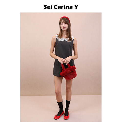 SeiCarinaY蕾丝娃娃领背心裙