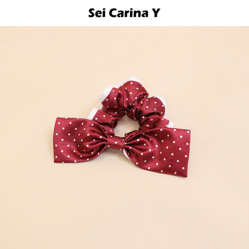 SeiCarinaY红色波点蝴蝶结发圈