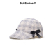 SeiCarinaY蝴蝶结银丝格子棒球帽女甜美新款 4折 鸭舌帽小香风
