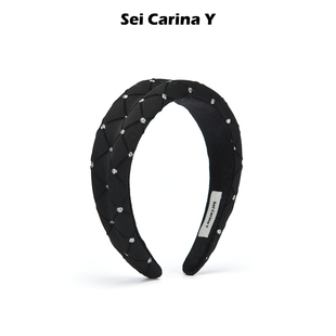 Sei Carina Y异形网纱黑色发箍女宽版头箍不勒头高颅顶发饰百搭