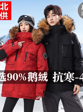 【香港撤柜】东北哈尔滨旅游男女羽绒服冬季户外极寒保暖毛领工装